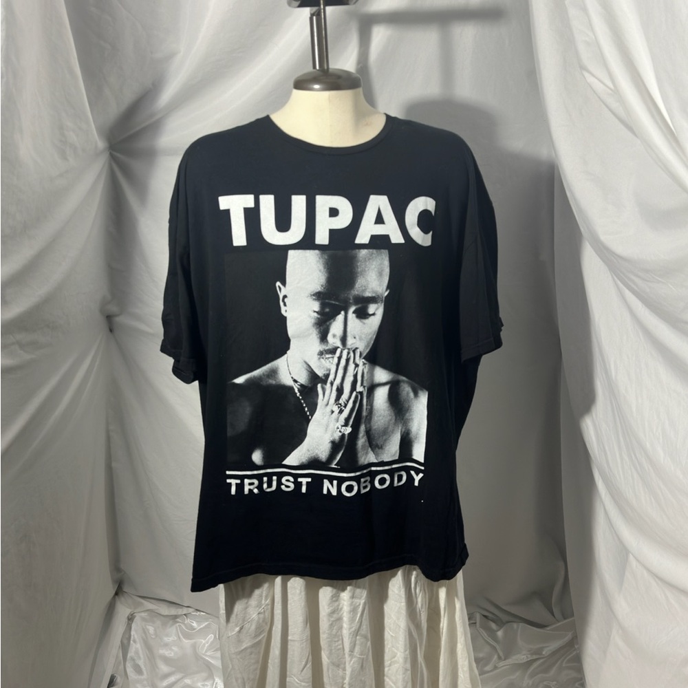 Tupac Trust Nobody Black Graphic T-Shirt XXL Bravado Merch Rap Hiphop
